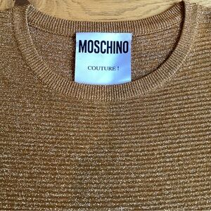 Moschino Metallic Gold Knit Top